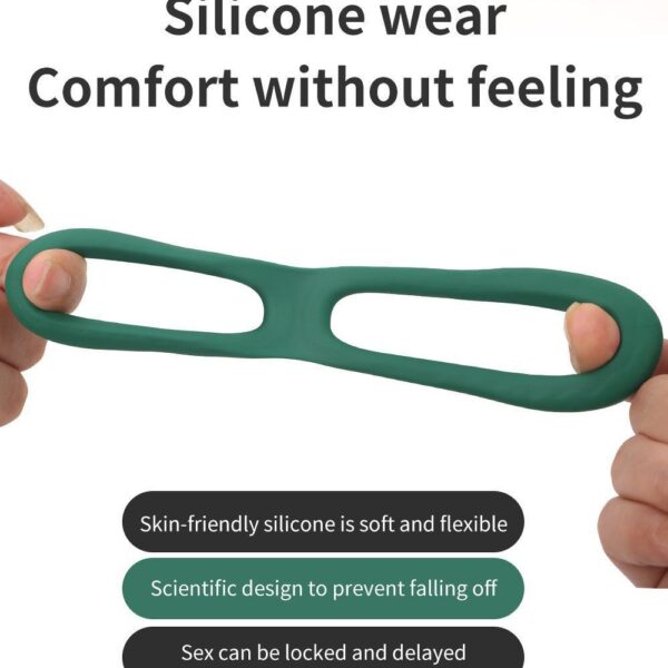 "Shetou 833 men's silicone adult sex toy with locking and double-ring design for sexual pleasure"