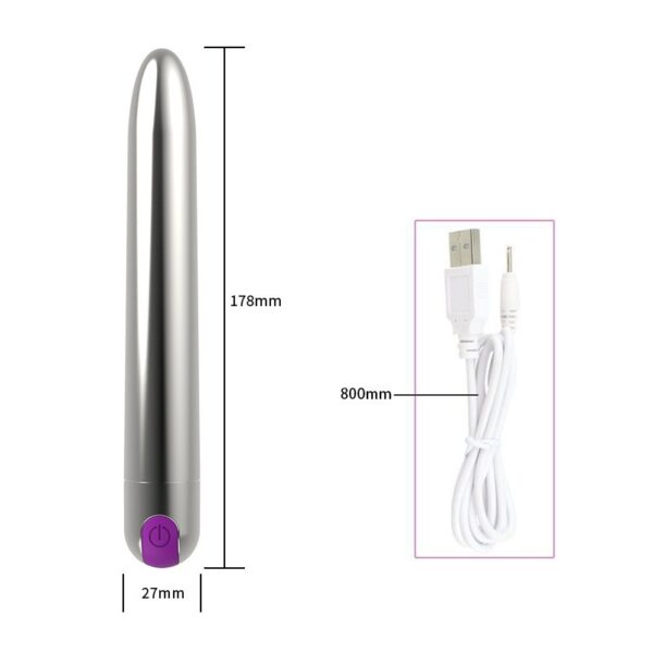 "Rechargeable 7-inch silicone vibrator, plastic vibrator, plastic vibrating toy for flirting and self-pleasure, AV toy, adult sex toy, drop shipping"
