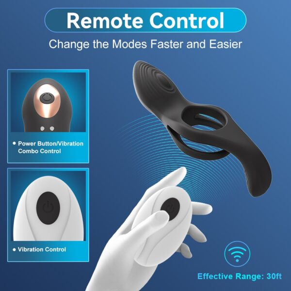 "Bird-shaped lock, essence-locking double rings, male wearable remote-controlled vibrating ring, marital intimate massage device, adult products"