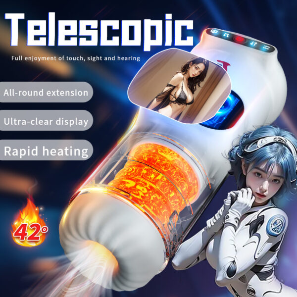 UFO Airplane Cup .Telescopic Vibration Voice HeatingPicture Masturbation