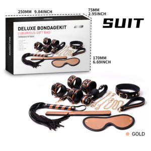 Malevolent SM eight piece set made of cowhidematerial for flirting and stimulation