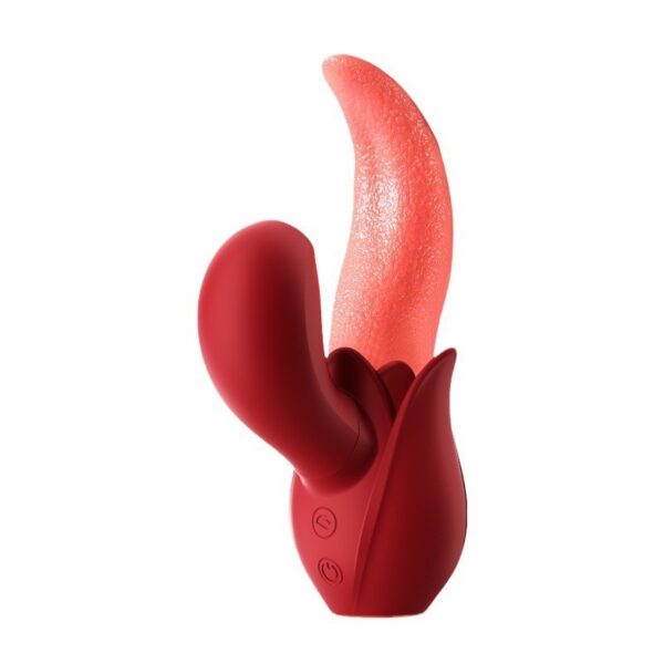 "And Mia's tongue licking and sucking vibrator, female masturbation massage device, soft imitation tongue, adult pleasure sex substitute"