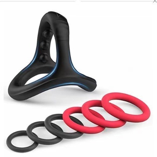 "Thousand Miles Bird" 10-piece set of shark silicone male condom with locking ring, foreskin ring, foreskin retractor ring, and adult sex products