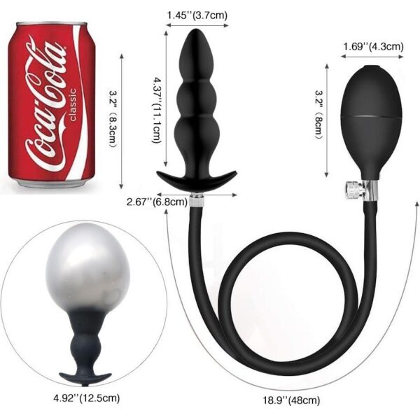 Three-bead and five-bead inflatable anal plugs, extended anal plugs with back-end beads, fistula anal dilators, SM anal dilators