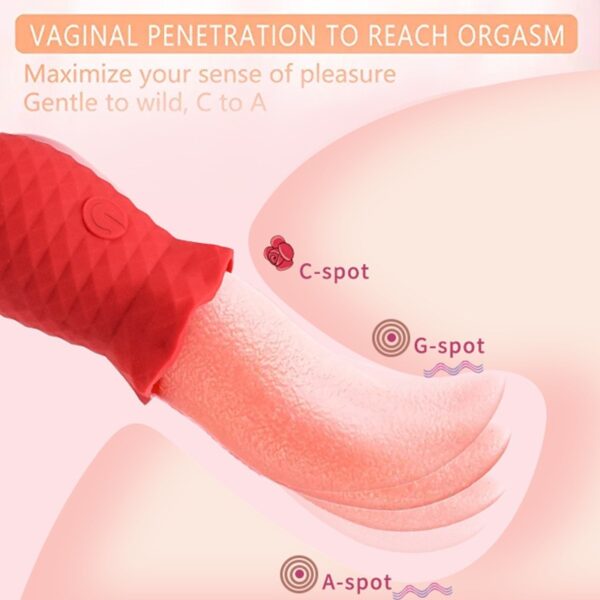 Tongue-licking vibrator, silicone cunnilingus device, female sex toy, masturbation device, sex product, adult toy