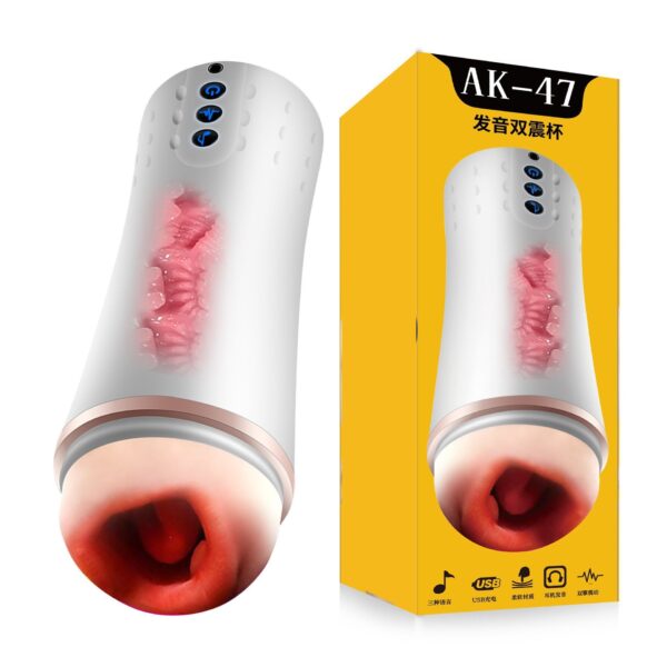 AK-47 sound-producing warming airplane cup male electric thrusting toy masturbation device adult product sex toy