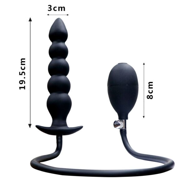 Three-bead and five-bead inflatable anal plugs, extended anal plugs with back-end beads, fistula anal dilators, SM anal dilators