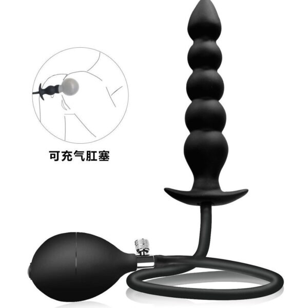 Three-bead and five-bead inflatable anal plugs, extended anal plugs with back-end beads, fistula anal dilators, SM anal dilators