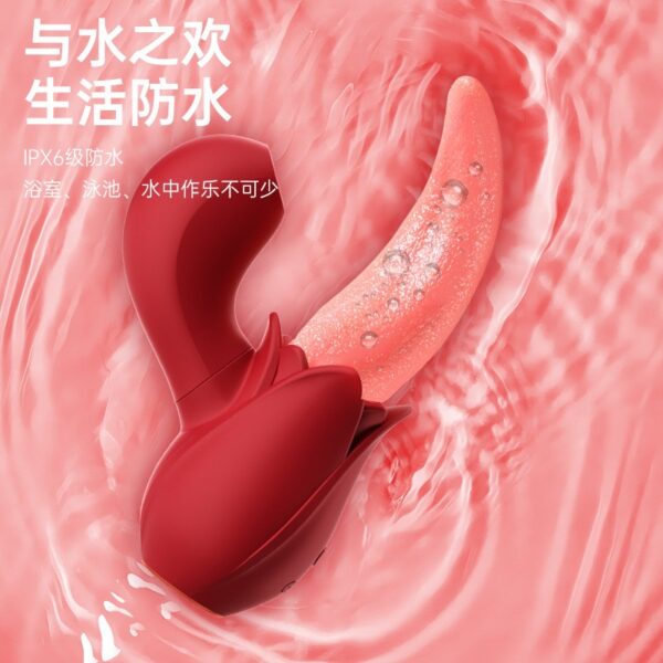 "And Mia's tongue licking and sucking vibrator, female masturbation massage device, soft imitation tongue, adult pleasure sex substitute"