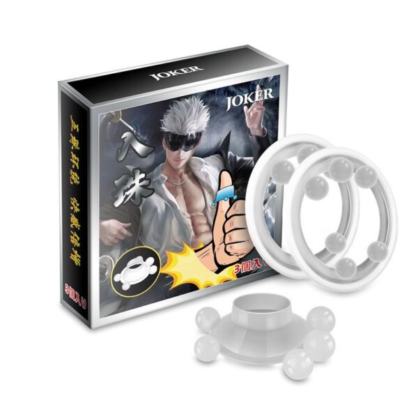 JOKER5 ball-in-ring male sex toy, 3-pack, adult sex toy, wearable lock-ring