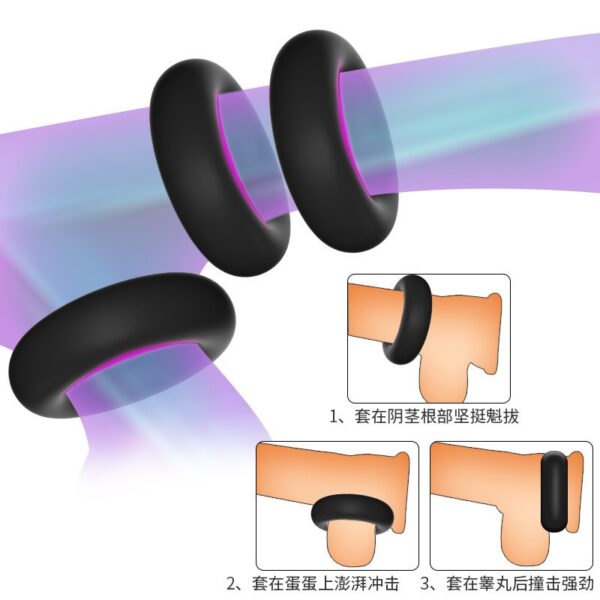 Liquid silicone condom with locking ring for men, with fluid resistance and reusable, testicle restraint ring, adult sex toy
