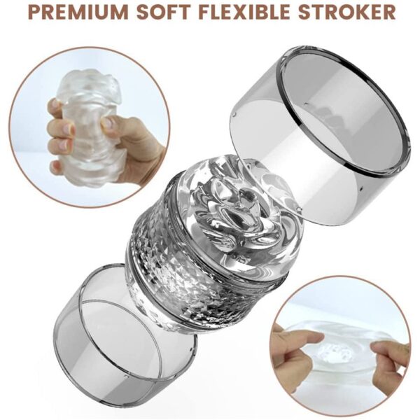 Male masturbation trainer, crystal aircraft cup, male manual double-channel suction cup, adult sex product