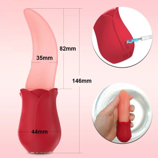 Mia's tongue licks vibrating egg, female use, teases G-spot, orgasm, self-pleasure device, adult pleasure product, drop shipping, cross-border