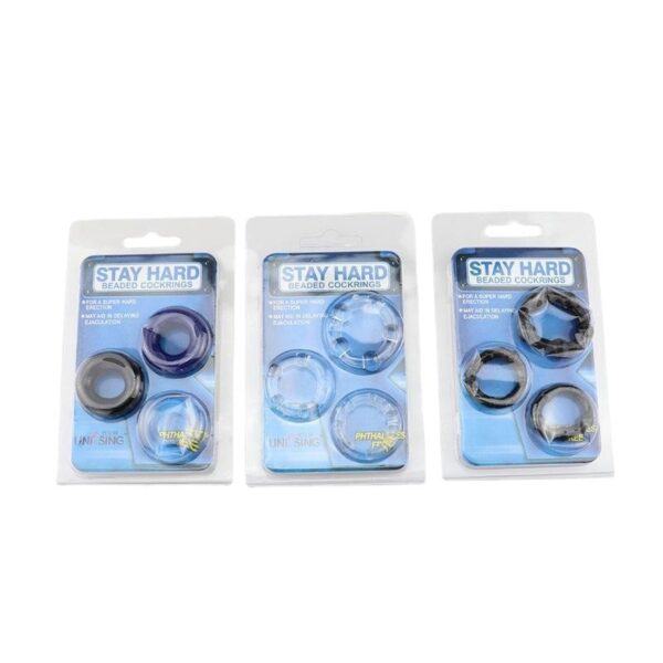 Men's locking ring, three-color ring, erotic ring, smooth with beads, three options available, adult sex products wholesale, vibrating ring