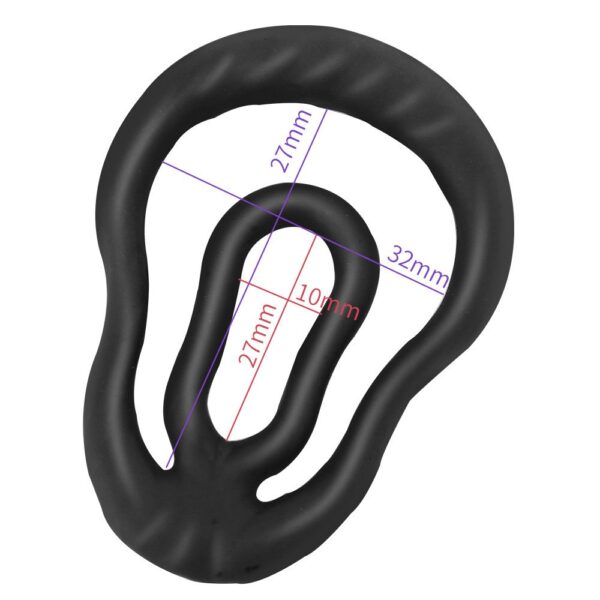 HA-839 Double Locking Condom Ring, Delay Ring, Silicone Penis Ring, Male Sex Toy, Adult Product